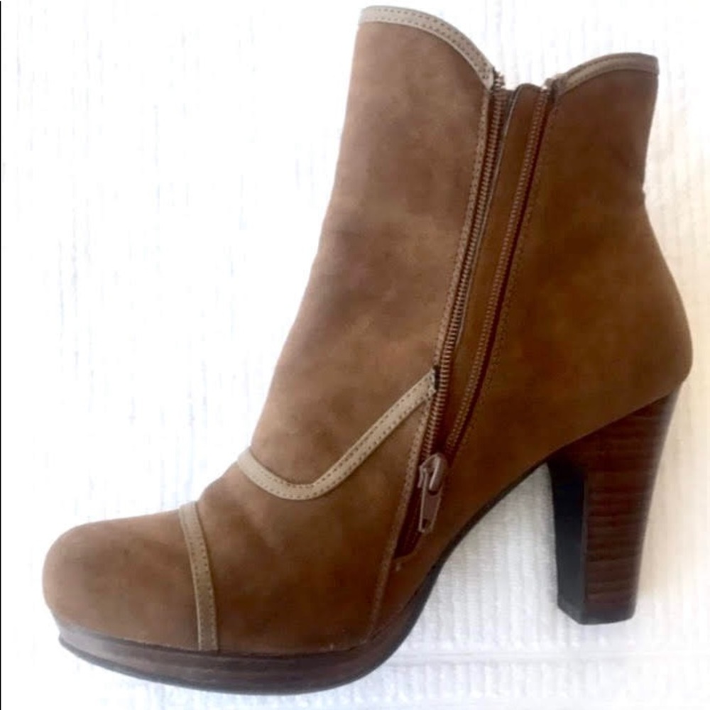 GAZiTH MIZ MOOZ Platform Booties Camel Beige 41